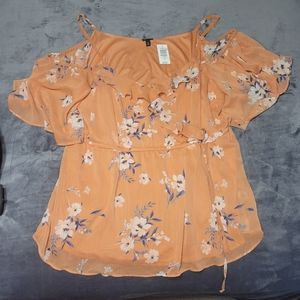 Torrid Size 5 Coral off the shoulder top